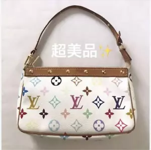 Ladies' White Multicolor PVC Bag Louis Vuitton Takashi Murakami Collabo - Picture 1 of 9