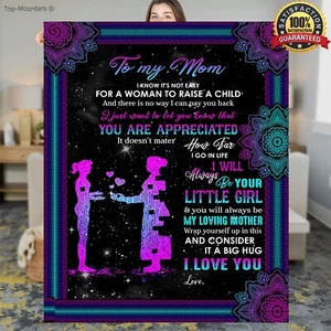 Manta Mamá Personalizada Regalo de Hija, Nombre Personalizado Acogedor Tiro - Imagen 1 de 4