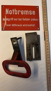 Notbremse Bahn Emaille Schild Lokschild Bundesbahn DB ÖBB DR Reichsbahn SBB  - Bild 1 von 8