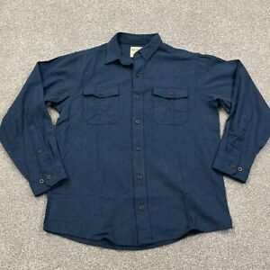 RedHead Shirt Men Medium Blue Button Up Down Chamois Cloth Flannel Solid Adult