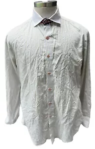 Camisa de vestir Robert Graham X blanca multicolor a cuadros grande para hombre - Imagen 1 de 9