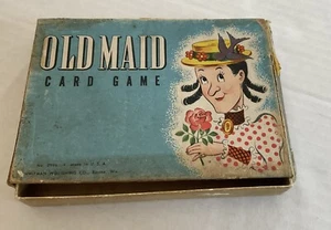 Whitman Vintage Old Maid Card Game #2996, Worn & Torn Box - Picture 1 of 13