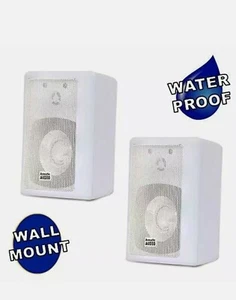 Altavoces de 2 vías de audio acústico 151W para interiores y exteriores 300 vatios cada uno. Par blanco - Imagen 1 de 7