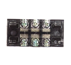 5 Stück Reihenklemme TB15-3 mit Deckel 3P 15A 600V Schraubsteil = 9mm Tende Taiwan - Bild 1 von 5