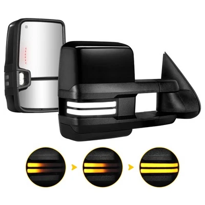 Espejos retrovisores de remolque pintados negros para Silverado GMC Sierra 1500 2500HD 3500 2003-2006 Foto 1 de 4