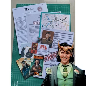 Replica Loki TVA Time Variance Authority files Set Movie Props Collection - Picture 1 of 10