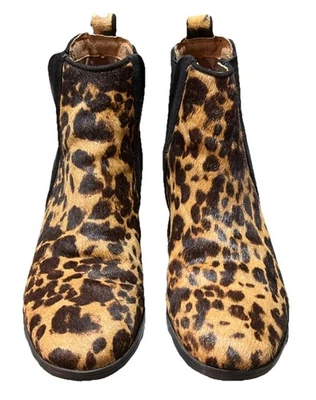 Rockport Women’s Larkyn Leopard Animal Cow Hair Ankle Boots Size 7.5 Pull On - Image 1 of 4