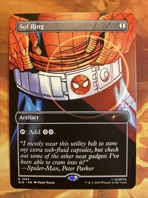 MTG Borderless Sol Ring Secret Lair: X Marvel's Spider-Man: Heroic Deeds! - Image 1 of 2