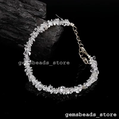 Bracciale in argento sterling 925 cristallo bianco 4-6 mm punta pepite... - Immagine 1 di 4