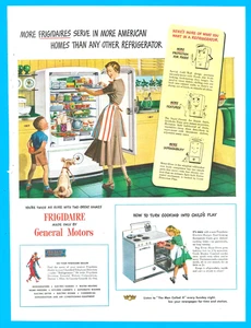Frigidaire refrigerator family kitchen dog vintage print ad 1948 - Picture 1 of 3