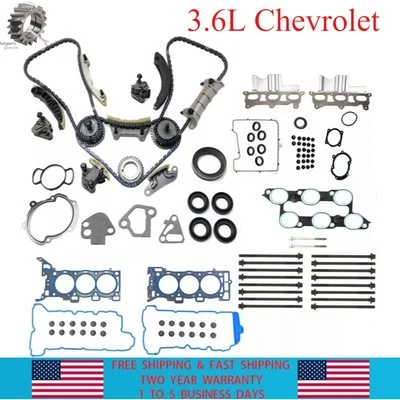 3.6L Timing Chain Head Gasket Set Fit For 2009-2016 Chevrolet GMC Buick Enclave - Image 1 of 4