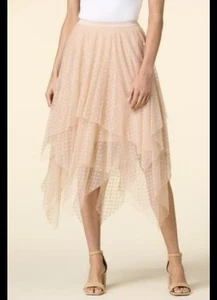 NWT Versona Ruffle Hem Pleated Tulle Elastic Waist Skirt Sz M - Picture 1 of 12