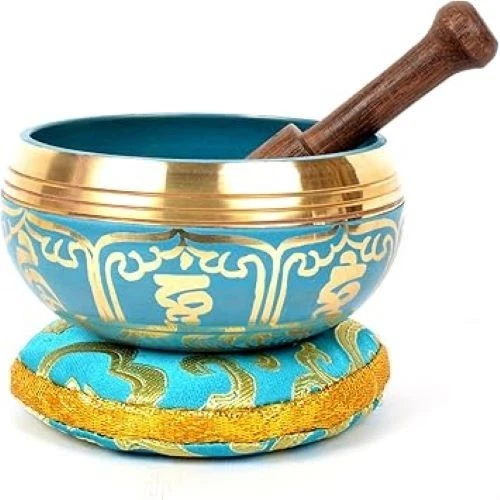 BERMONI Double Dorje & Buddha Eye Carved Tibetan Singing Bowl