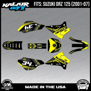Graphics Decal Kit For Suzuki DRZ125 (2001-2007) DRZ 125 Icon - Yellow Shift - Foto 1 di 4