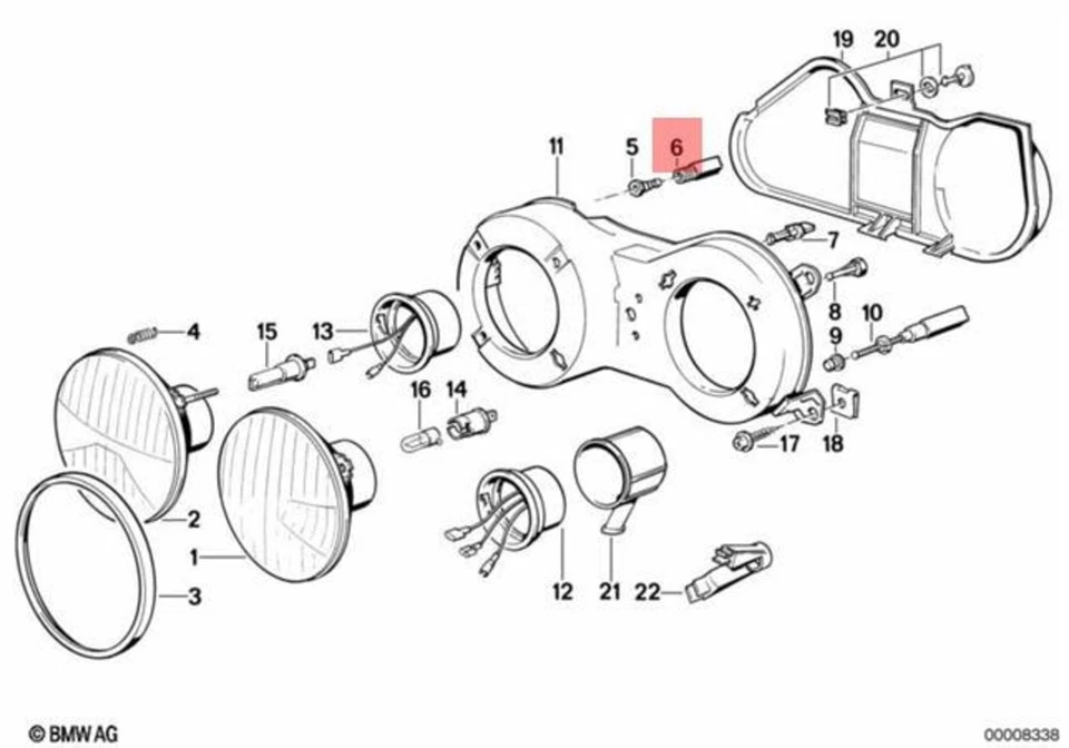 Porca de ajuste genuína BMW E23 E24 E28 Coupe Sedan fabricante de equipamento original 63121362049 - Imagem 1 de 1