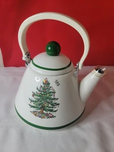 NEU Spode Christmas Tree Metall Wasserkocher und Deckel Teekanne 2,5 Quart unbenutzter Zustand - Bild 1 von 6