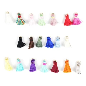 20pcs Multicolored Mini Tassels DIY Accessories Tassel Charms With Rings For - Picture 1 of 12