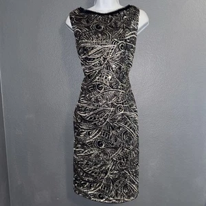 New Designer Alex Marie Black & Gold Formal Party Wedding Guest Dress Large 14 - Picture 1 of 7