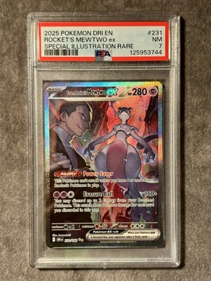 2025 Pokemon #231/182 Rocket's Mewtwo ex Special Illustration Rare PSA 7 - Image 1 of 2