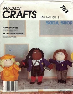 McCall's 783 2134 weich geformt 16" 18" Puppenkleidung Muster Schuluniform UC - Bild 1 von 6