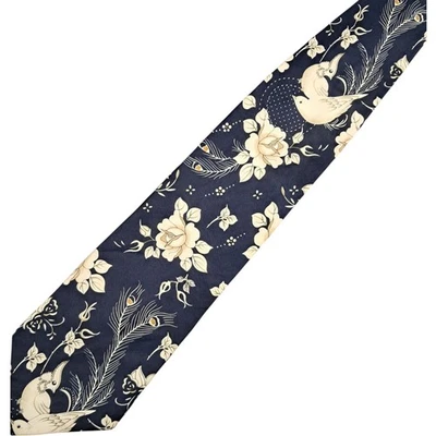 Corbata Giorgio Armani Azul 3.5 Pulgadas Ancho Para Hombre Floral Mod Oficina Boda Trabajo Ropa Foto 1 de 4