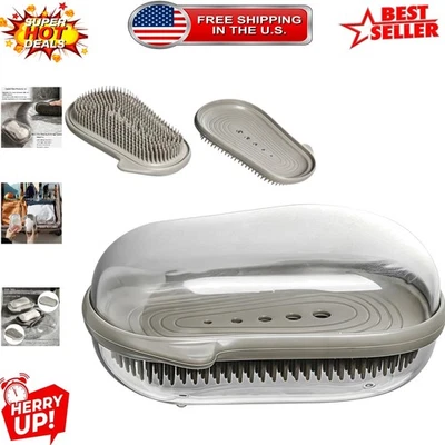 Jabonera ergonómica a prueba de fugas con fregador de silicona para aventuras al aire libre Foto 1 de 4