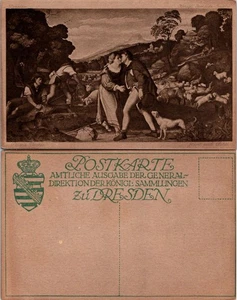 Postkarte Dresden Vintage Postcard Amtliche Ausgabe Shepherds Pastoral Art Print - Picture 1 of 1