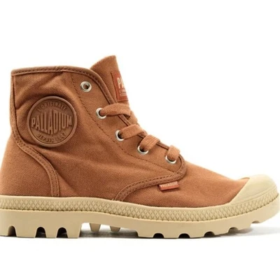 Palladium Women's Tan Canvas Combat Boots High Top Shoes - Image 1 of 4