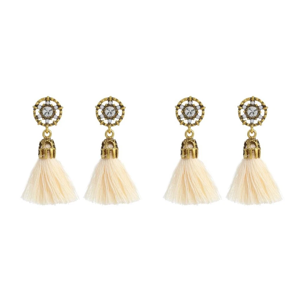 1/2/3 Long Tassel Earrings Retro Baroque for Palace Ear Ring Fashionable Woman - Image 1 of 4