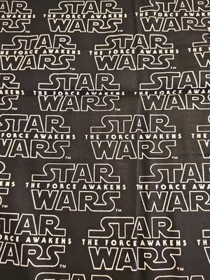 STAR WARS The Force Awakens OOP Cotton Fabric 0.639 Yards Black Lucasfilm Ltd - Image 1 of 2