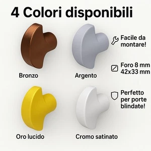 Pomolo mezzaluna apertura rapida cilindro europeo porta blindata chiusura comoda - Foto 1 di 2