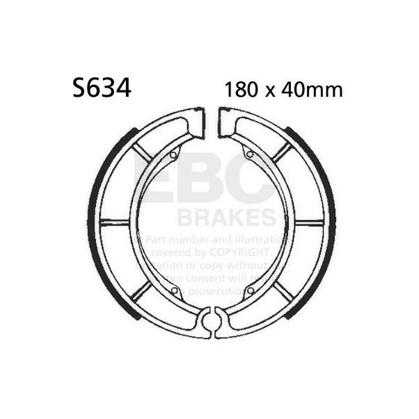 Conjunto de sapatas de freio EBC (5) traseira direita para Suzuki GT 750 A 1973 - 1977 - Imagem 1 de 1