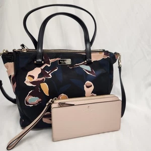 Borsa media Kate Spade "Dawn Paper Rose" e portafoglio in pelle rosa ciottolato - Foto 1 di 16