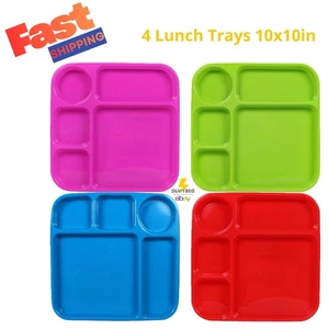 Set 4- Lunch Trays, 10x10in Kids Plate Dinner- Cooking Concepts - Picture 1 of 7