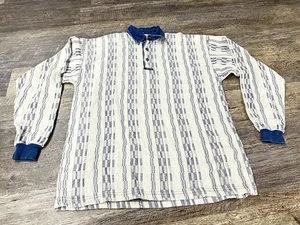Vintage Structure Active Wear Long Sleeve Polo Shirt Denim Collar SIZE SMALL VTG - Picture 1 of 4