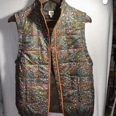 Nuevo Chaleco Acolchado con Cremallera Ivy Jane para Mujer - Verde Floral - Talla XS Foto 1 de 4