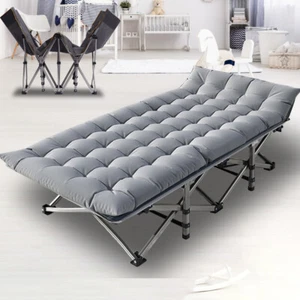 SLSY Folding Camping Bed 2-Layer Oxford Wide Cots Sleeping Cots w/Carry Bag&Mat - Picture 1 of 12
