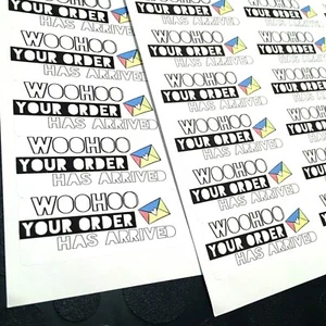 Greeting Label 60 COUNT Seller Package Shipping Envelope Seal Stickers 1" x 2.6" - Picture 1 of 6