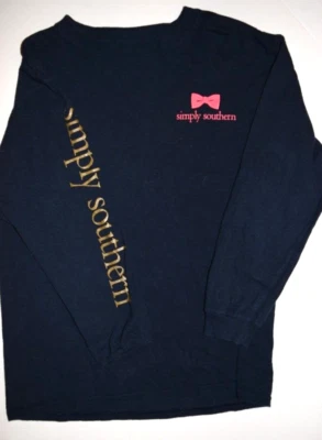 EUC GIRLS SIMPLY SOUTHERN NAVY PINK GOLD ELEPHANT LET GO, LET GOD L/S TEE SIZE S - Image 1 of 4
