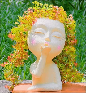 Face Planter Pot, Head Face Planter Flower Pots, for Plants Succulent Planter - Picture 1 of 12