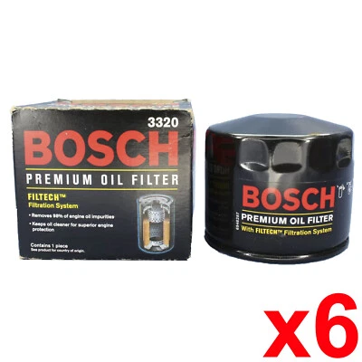 Filtro de aceite Bosch 6 piezas para Chevrolet S10 GMC S15 1976-1992 Isuzu Mitsubishi 3320 Foto 1 de 4