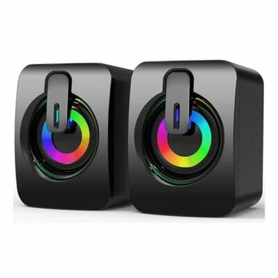 Casse audio 2.0 aux USB altoparlanti luce RGB per PC notebook 6W x 2 AB-D390 - Immagine 1 di 4