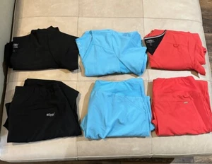 Women’s Large Except One Med Bottom Scrub Nurse Elle Grey’s Anatomy Iflex Set 3 - Picture 1 of 13