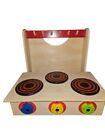 Lil Genius Pretend 3 Burner Wooden Stove Top w/Rack Moveable Knobs. Foldable!