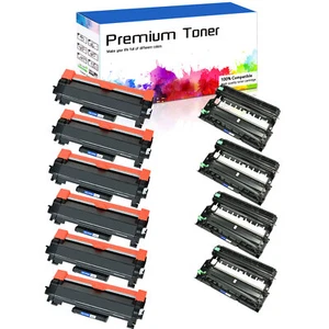 Toner 6PK TN760 et batterie 4PK DR730 pour Brother HL-L2390DW MFC-L2717DW MFC-L2730DW - Photo 1/23