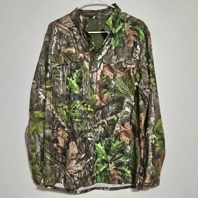 Camisa Mossy Oak Para Hombres Talla M Abotonada Camuflada Verde Manga Larga Ventilada Caza Nueva con Etiquetas Foto 1 de 4