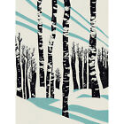 Birch Tree Forest in Winter Stencil Design Huge Wall Art Print Picture 18X24 In