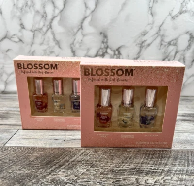 2 PACK Blossom Scented Cuticle Oil Beauty Gift Set Flower Infused Nail Care NEW - Image 1 of 4