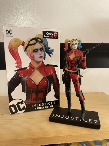 DC collectibles Injustice 2 Harley Quinn Statue Gamestop exclusive joker Batman Cover