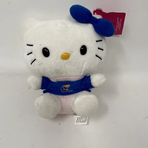 Hello Kitty Plush University Kansas KU Jayhawks T Shirt Stuffed Animal Cover